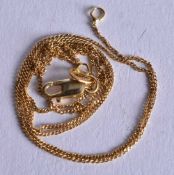 A 9CT GOLD NECKLACE. 1 grams. 45cm long.