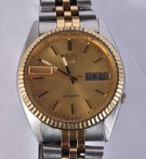A Seiko 5 Automatic Watch with Gold Dial. Running. Dial 3.6 cm incl crown