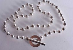 Sterling Silver Gucci Boule T/ Bar Necklace. 18 cm long.