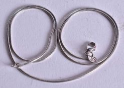 A PLATINUM NECKLACE. 9.2 grams. 46cm long.