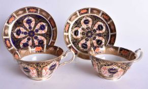 Royal Crown Derby pair of cups and saucers pattern 1128. 6 cm x 12 cm