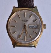 A ROTARY WRISTWATCH. Running. 3.75 cm wide.