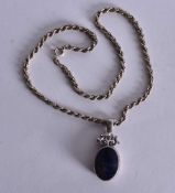 Sterling Silver David Scott Walker Pendant With Chain. 38 cm long.