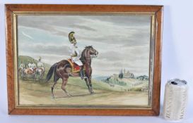 A 19TH CENTURY MILITARY INTEREST HISTORICAL WATERCOLOUR possibly representing an Austrian regiment
