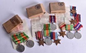 THREE BOXED MEDAL GROUPS. (qty)