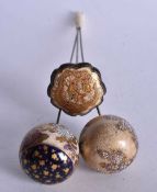 Three Satsuma Hair Pins. Largest 19 cm x 8.7 cm, total weight 85g (3)