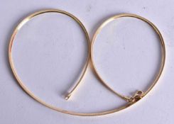 AN 18CT GOLD NECKLACE. 10 grams. 46cm long.