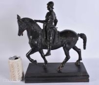 A 19TH CENTURY GRAND TOUR FIGURE OF A BARTOLOMEO COLLEONI After Andrea Del Verrocchios original.