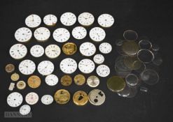 A collection of pocket watch faces and works (Qty)