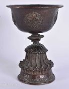 AN 18TH/19TH CENTURY TIBETAN BRONZE COPPER ALLOY CUP. 15 cm x 12 cm.