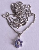 A 9CT GOLD NECKLACE. 2.6 grams. 45cm long, pendant 1.5 cm x 0.75 cm.