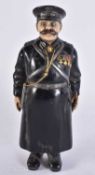 A CONTINENTAL COLD PAINTED BRONZE OFFICER. 19 cm high.