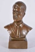 A BRONZE BUST OF A MALE. 15.5 cm high.