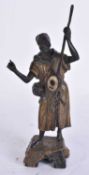 A COLD PAINTED BRONZE MUSICIAN. 18.5 cm high.