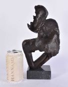A BRONZE SCULPTURE OF LOVERS. 32 cm high.