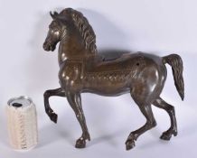 A LOVELY LARGE 18TH CENTURY ITALIAN BRONZE FIGURE OF A HORSE modelled in the Renaissance style. 35