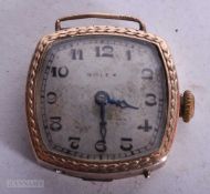 A VINTAGE 9CT GOLD ROLEX WATCH. Running. 9.6 grams overall. 2.25 cm wide.