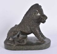 AN EARLY 19TH CENTURY ITALIAN CARVED SERPENTINE WILD BOAR. 15 cm x 15 cm.