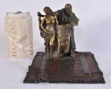 A COLD PAINTED BRONZE EROTIC GROUP. 20 cm x 15 cm.