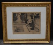A large framed Etching "An Apodyterium" by Sir Lawrence Alma Tadema 40 x 49cm