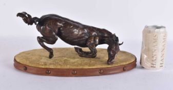 A CONTEMPORARY LIMITED EDITION BRONZE FIGURE OF A RENAISSANCE HORSE No 4 of 9. Bronze 27cm wide.