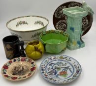 Miscellaneous ceramics to include Portmeirion 'Zodiac' mug by John Cuffley, Flaxman Ware by Wade bir