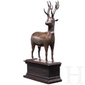 Silber- und goldtauschierte Hirschfigur, wohl Indien, 18. Jhdt.