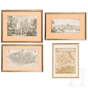 Vier historische Stadt- und Landkarten, 16./17. Jhdt.