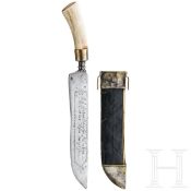Jagdmesser mit geätzter Klinge, deutsch, 19. Jhdt.