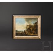 Reiter beim Hufschmied, Philips Wouwerman zugeschrieben, Niederlande, Mitte 17. Jhdt.