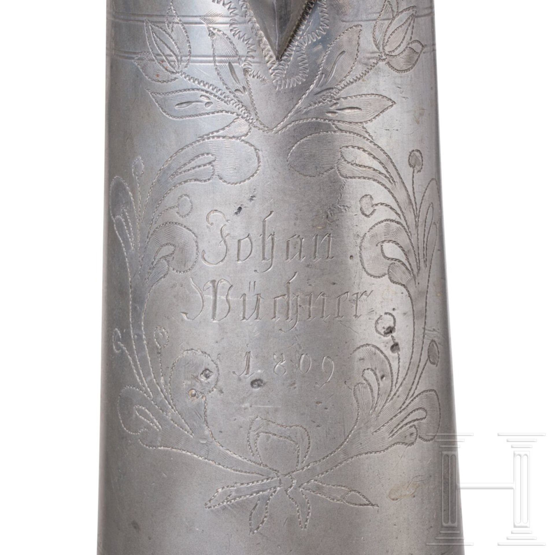 Acht große Stitzen aus Zinn, süddeutsch, um 1780 - 1840 - Bild 3 aus 6