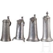Acht große Stitzen aus Zinn, süddeutsch, um 1780 - 1840