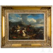„Reitergefecht", Jacques Courtois, genannt Le Bourguignon / Il Borgognone (Saint-Hippolyte 1621 - 16