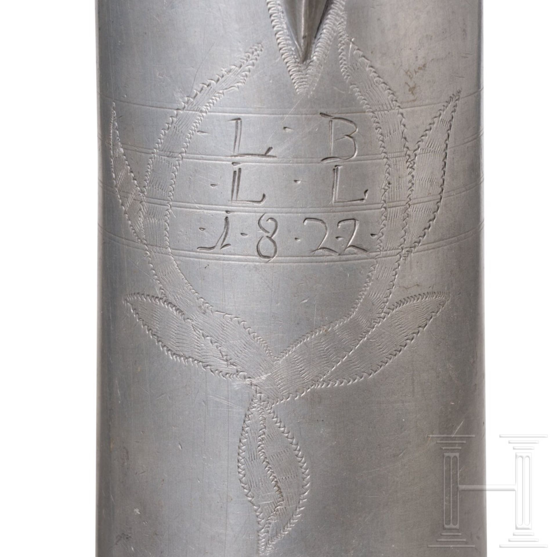 Acht große Stitzen aus Zinn, süddeutsch, um 1780 - 1840 - Bild 4 aus 6