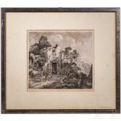 Ferdinand von Kobell (1740 - 1799), "Bauern in der Ruinenlandschaft", deutsch, datiert 1780