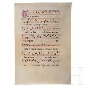 Doppelseitiges Antiphonarblatt („Tu es Petrus“), 15. Jhdt.