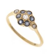 Saphir-Diamant-Ring um 1900 GG 75