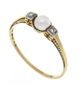 Perlen-Diamant-Ring GG 585/000 mi