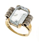 Aquamarin-Diamant-Ring um 1930 GG