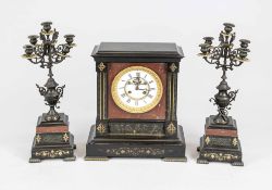 Historismus - Marmor Tischuhr mit