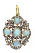 Opal-Diamant-Anhänger Silber 925/
