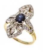 Saphir-Diamant-Ring GG/WG /000 mi