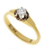 Solitär Brillant-Ring GG/WG 750/0