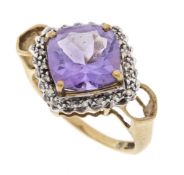 Amethyst-Diamant-Ring GG/WG 585/0