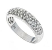 Pavé diamond ring in 585/000 white gold with 43 pavé-set diamonds, total 0.26 ct W/VS-SI, size 54,
