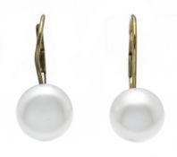 Perlenohrringe Gelbgold 333/000 mit