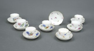 7 Mokkatassen mit 8 UT, Meissen. Ve