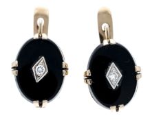 Onyx-Brillant-Ohrringe RG/WG 585/00