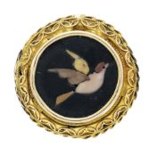 Zierliche Pietra Dura-Brosche oben