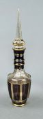 Very large carafe, Bohemia, 20th century, round base, body with flaring walls, neck with 2 ring